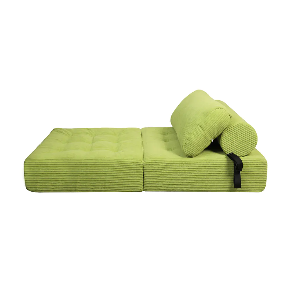 Grün gestreiftes Sofa mit Riemen