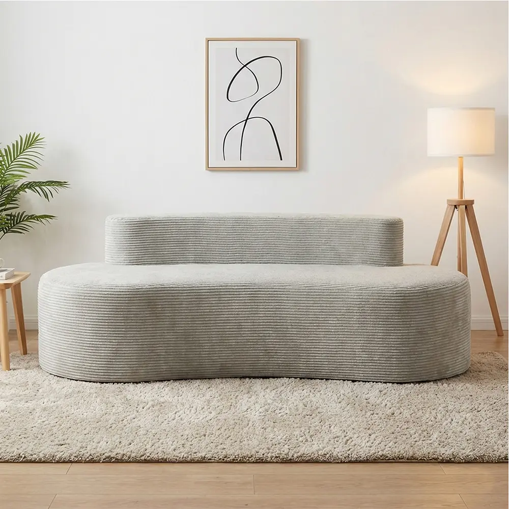 Graues Doppelsofa