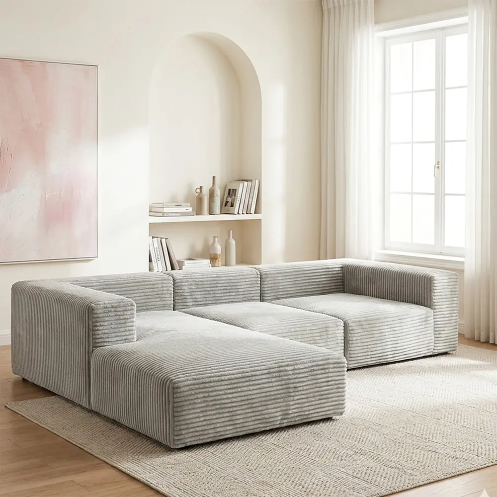 Graues Mehrsitzersofa
