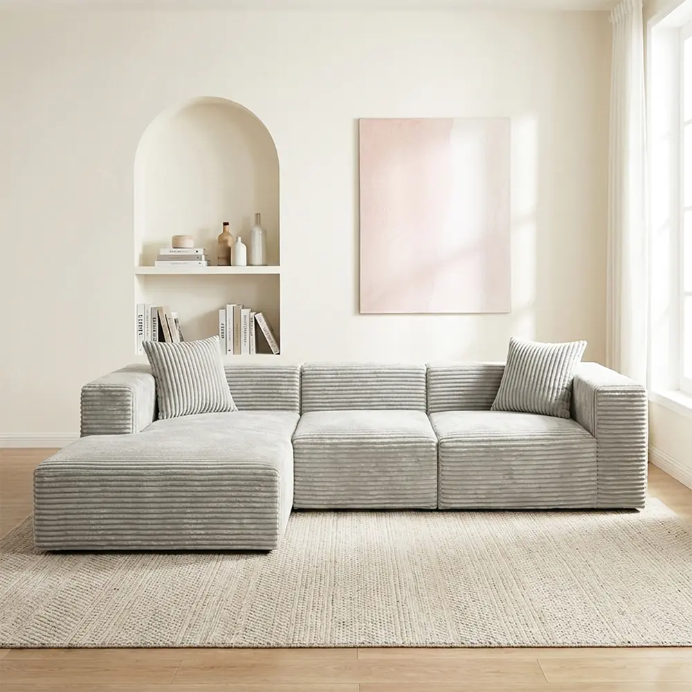 Graues Mehrsitzersofa