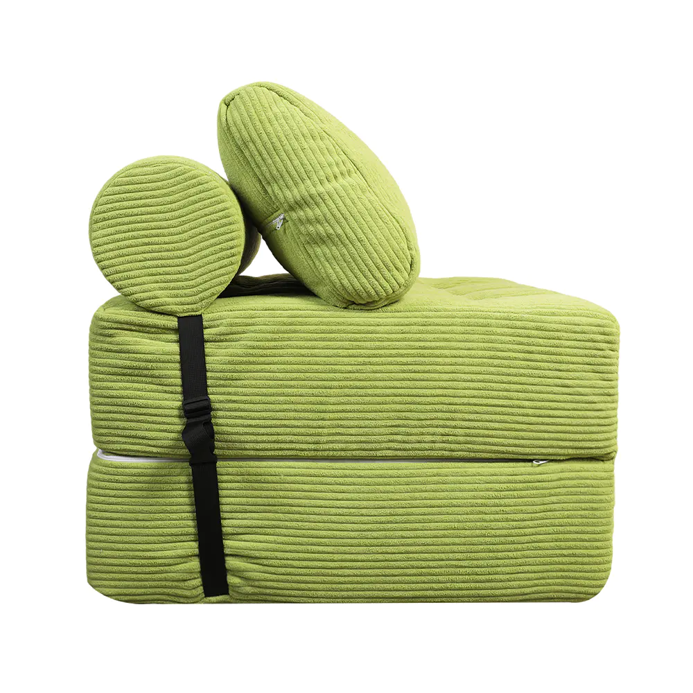 Grün gestreiftes Sofa mit Riemen